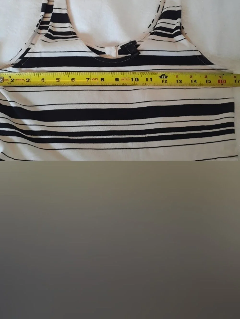 J. CREW Villa Striped Cream Black Sleevless Tank Dress Back Button Womens Size M